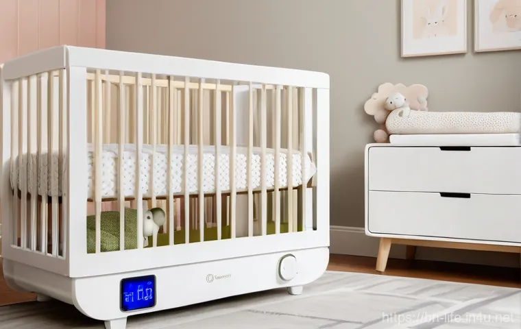 최고의 스마트 온습도계 추천 - **Prompt 1: Peaceful Sleep & Smart Nursery Comfort**
    "A cozy, softly lit nursery at night, with ...