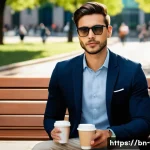 휴대용 에스프레소 머신의 장점 - **Urban Coffee Break: Efficiency and Freshness**
    "A stylish young professional, dressed in smart...