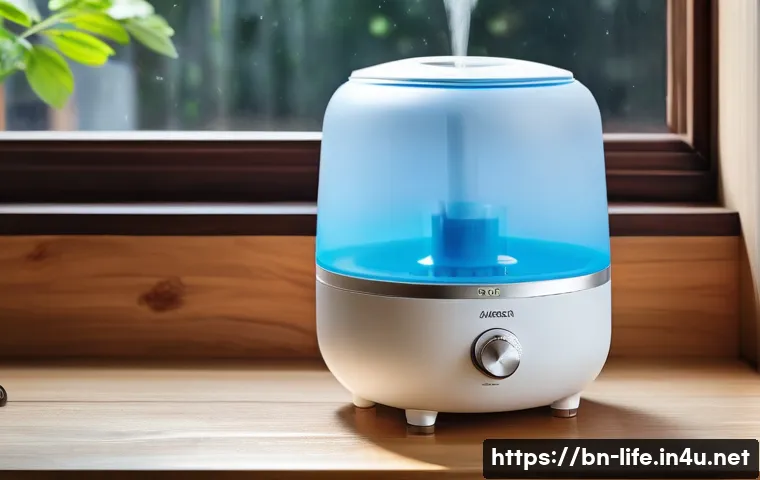 최고의 간편 세척 가습기 추천 - A clean and modern gas humidifier designed for Bengali homes, featuring detachable parts made of foo...