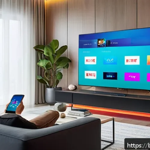 다목적 스마트 리모컨 추천 - A modern living room setting with a Bengali family using a sleek smart remote control to operate mul...